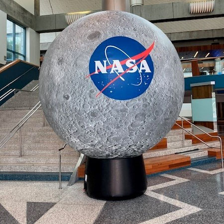 NASA moon statue