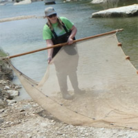 Madeliene Buchanan holding net