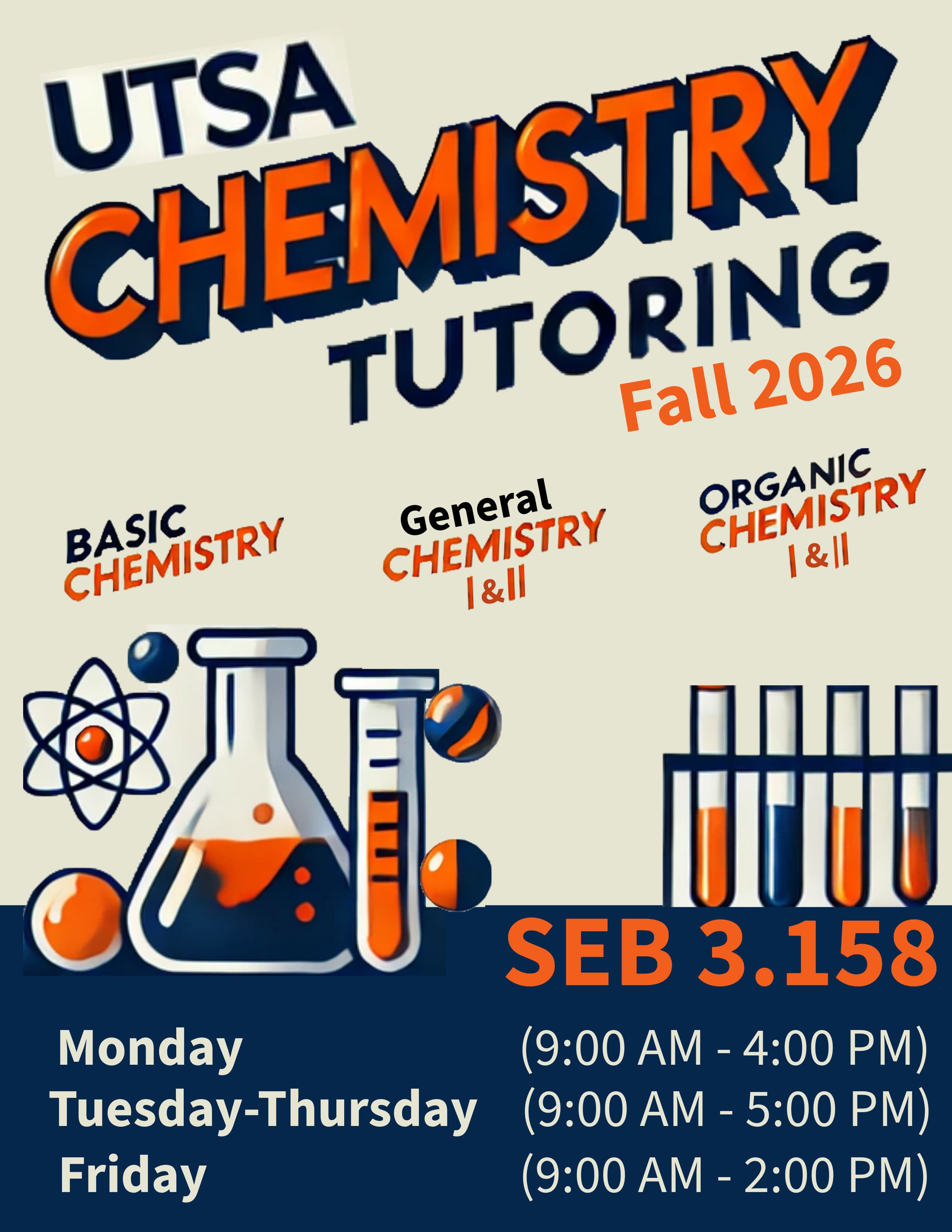Chemistry Fall 2026 Tutoring