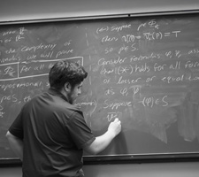 Josh Hamilton writing on board