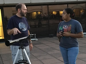 students and telescope