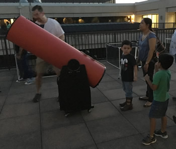 children and telescope