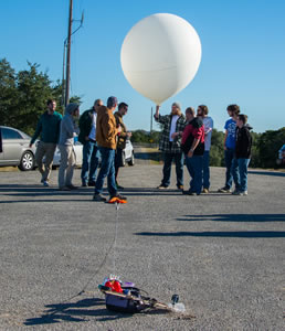 students and balloon