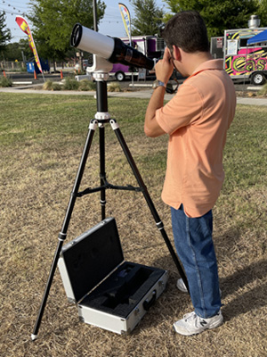 setting up telescope