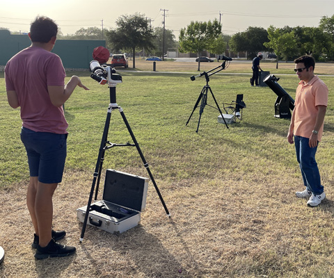 setting up telescope