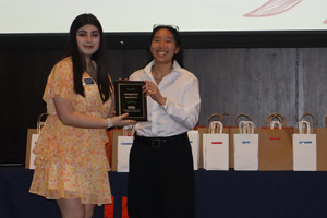 student receiving award