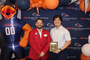 student receiving award