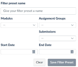 Filter Preset fields