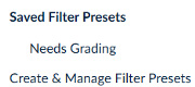 Saved Filter Presets