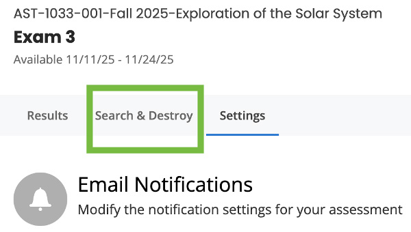 Honorlock Search and Destroy feature