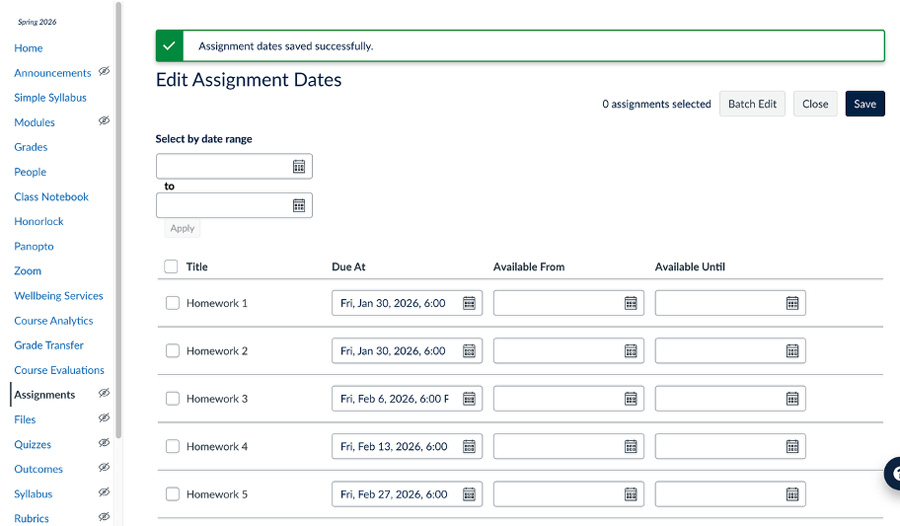 successful edits in Canvas