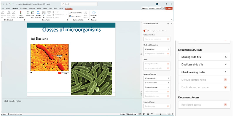 Check reading order command