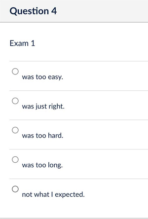 question 4: ease of exam