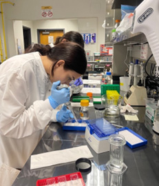 student in lab