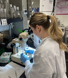 student in lab