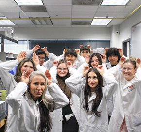 lab group posing in lab