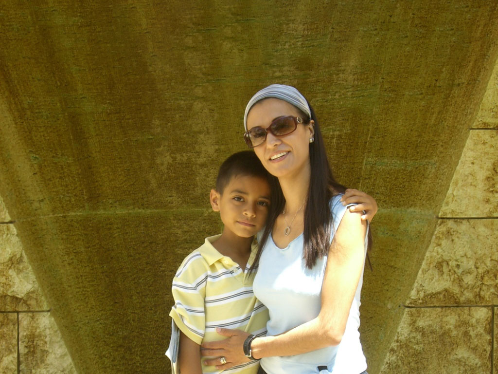 Erika and child at Getty