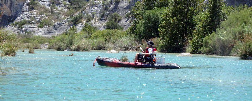 person on river