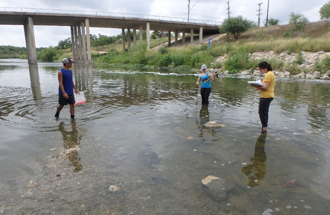 people in river