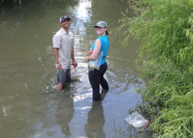 people in river