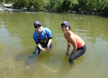 people in river