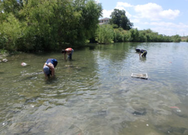 people in river