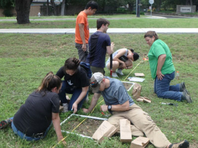 students measuring