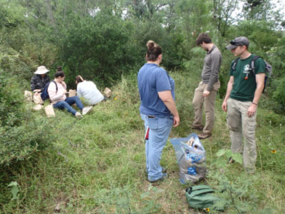 students in field