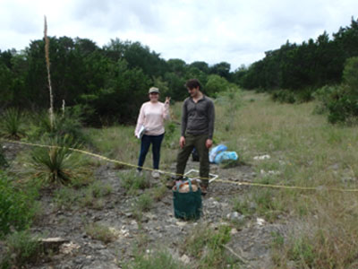 students in field