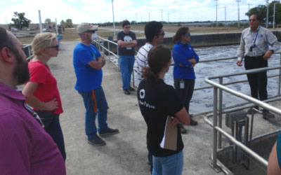 students touring plant