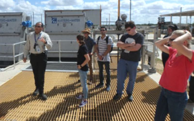 students touring plant