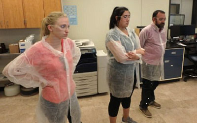 students touring plant