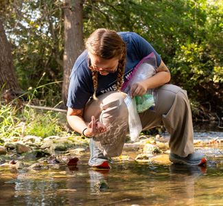 Cassidy Lane investigating creek water