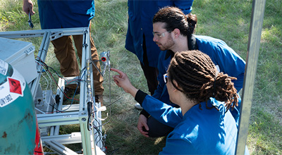 students working on project