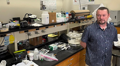 Alan Whittington in his lab