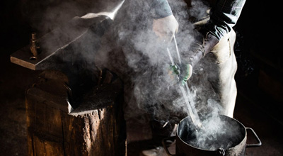 quenching iron rod