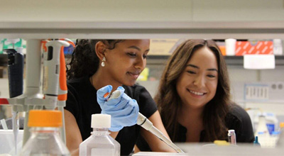 student in lab