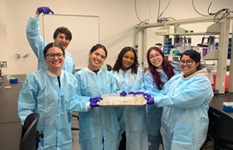 seven students in the lab