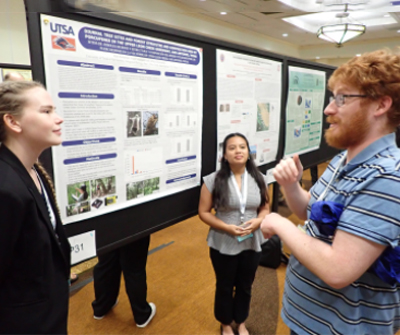 student and poster