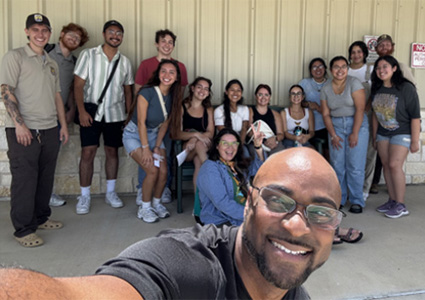 students and U.S. Fish and Wildlife Service biologist