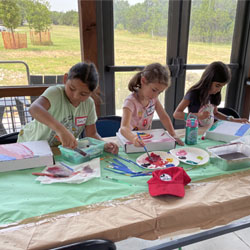 campers making insect boxes