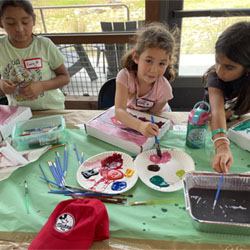 campers making insect boxes