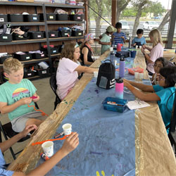 campers making insect models