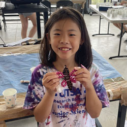 camper displaying bead key chain