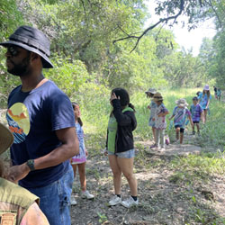 campers hiking