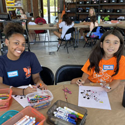 campers making insect boxes