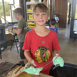 camper making slime