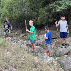 campers hiking