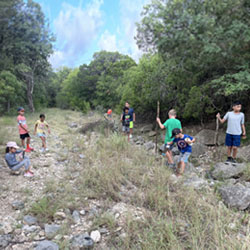 campers hiking