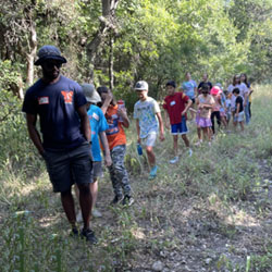 campers hiking